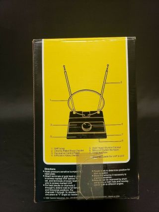 Vintage Gemini Indoor Color TV Antenna 10 VHF UHF FM STEREO box rabbit ears 3