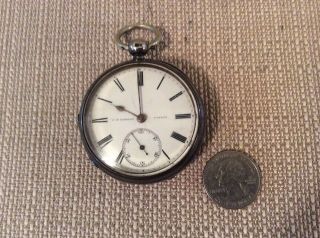 Vintage Men’s J.  B.  Yabsley Silver Key - Wind Pocket Watch,  London,  Parts