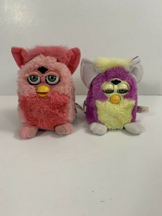 Furby Baby & Adult Furby 1999 Toy Tiger Vintage Set Of 2 - Not