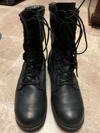 Vtg 90’s Ro - Search Military Black Leather Panama Sole Combat Boots Men’s Sz 10 R