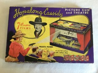 1950s Vintage Hopalong Cassidy Film Picture Gun Theater W/ Box