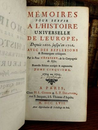 1757 Memoirs For The Universal History Of Europe From 1600 To 1716