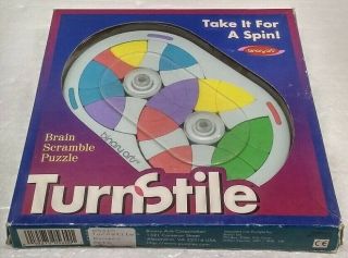 Vintage Binary Arts Turnstile Turn Stile Brain Scramble Puzzle Game Open Box