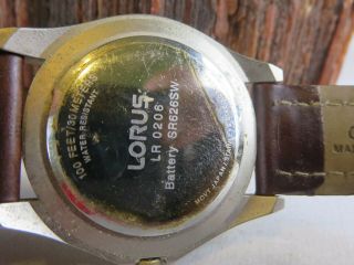 Vintage Lorus Green Face Day Date Mens Wristwatch RP9 4
