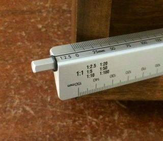 Heidenhain Vintage 150 Mm Ruler With Adjustable Scaling To 15 M (with Case)
