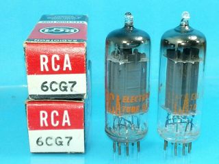 Rca 6cg7 Vacuum Tube Matched Pair 1960 