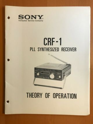 Theory Of Operation Sony Crf - 1 Pll Synthesized Receiver D597