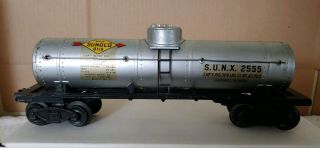 Lionel,  Vintage,  2555 S.  U.  N.  X.  Sunoco Single Dome Tank Car (f3)