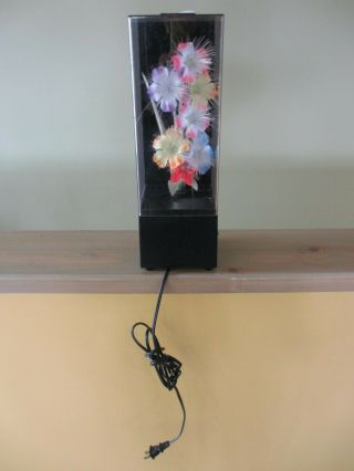 Vintage 1984 Yirng Shehng Co Fiber Optic Musical Flower Light Lamp 14 Inches