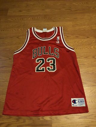 Vintage Nba Champion Chicago Bulls Michael Jordan Jersey Youth Xl 18 - 20