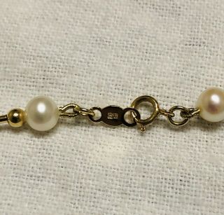 Vintage 14K Gold and Pearl Necklace 5.  7 Grams 18” Long 3