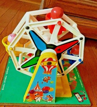 1966 Vintage Fisher Price Musical Ferris Wheel With Four Children