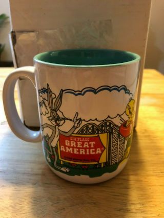 Monogram Vtg 1988 Six Flags Looney Tunes Coffee Mug Bugs Bunny
