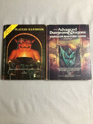 Advanced Dungeons & Dragons Players Handbook,  Dungeon Master Guide Vintage 80’s