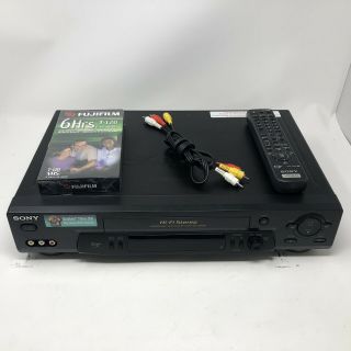 Sony Slv - N71 Vcr 4 - Head Vcr Vhs Player Recorder Hi Fi Remote Cable