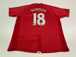 Vintage Paul Scholes Manchester United Nike Men’s Red Soccer Jersey - Xl