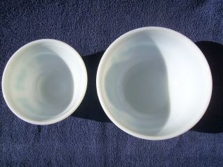 2 vintage pyrex mixing bowls turquoise amish butterprint 401,  402 2