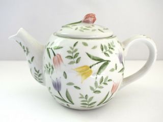 Andrea By Sadek Fine Ceramic Teapot Tea For One Spring Tulips Flowers Vtg