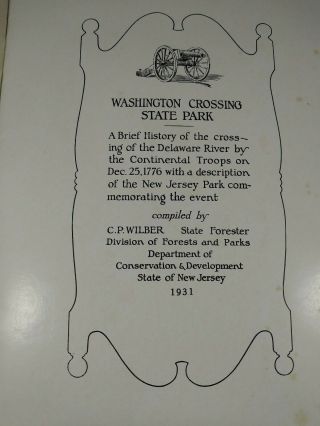 1931 WASHINGTON CROSSING STATE PARK,  NJ,  BOOKLET AND BROCHURE 2