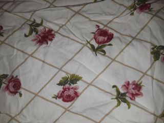 Vintage - Look Unbranded King Fitted Sheet 100 Cotton Floral Roses Vguc Lovely