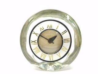 Vintage Telechron Clock Art Deco Mid Century Modern Glass Silver Parts Or Resto