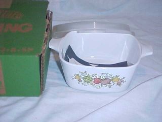 Vtg Corning Ware Spice of Life 2 3/4 Cup Pan w/Plastic Lid Orig Box Instruct 2