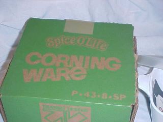 Vtg Corning Ware Spice of Life 2 3/4 Cup Pan w/Plastic Lid Orig Box Instruct 3