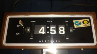 Westclox Dialite Flip Clock Radio Vintage Space Age Model 20310 in good cond 2
