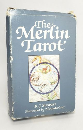 The Merlin Tarot R J Stewart Aquarian Press Vtg 1988 Complete Deck Of 78 Cards