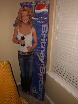 Britney Spears Pepsi Standee Display Lifesize 72x26 Vintage Cardboard Display