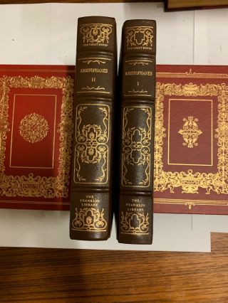 The Great Books Franklin Library Leather Bound Aristophanes 2 Volume Book Set