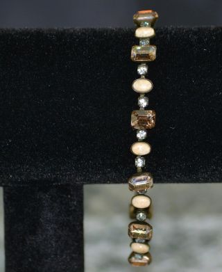Vintage Signed Sorrelli Multi Stone And Crystal Bracelet