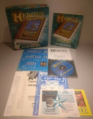 Heroes Of Might And Magic Strategic Quest Vintage Big Box Pc Video Game Complete
