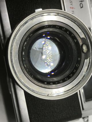 MINOLTA high - matic 9 film camera 35 mm rare vintage Rokkor Pf F =45mm 5