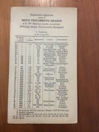 {Vintage} Novum Testamentum Graece/1956 Greek Testament 22nd Ed Bible Nestle 3