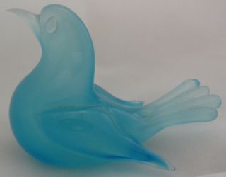 Vintage Archimede Seguso Murano Glass Blue Dove/bird - 4 " Long X 3 " Tall -