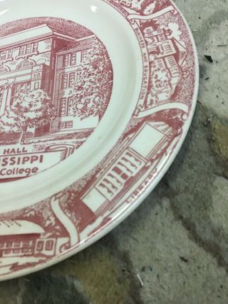 Vintage Collectible State University Souvenir Plate Mississippi State 1953 2