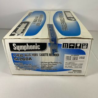 Symphonic SL260A 4 Head Hi - Fi Stereo Video Cassette Recorder VCR VHS wRemote 6