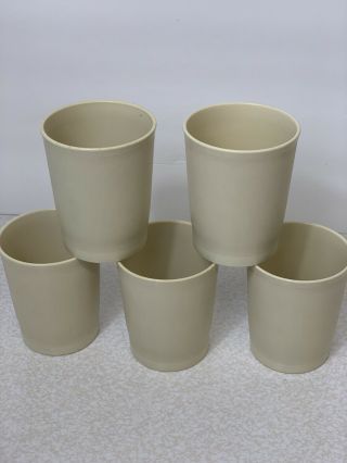 Vintage Tupperware Almond 6 Oz Juice Cups Small Tumblers 1251 Set Of 6