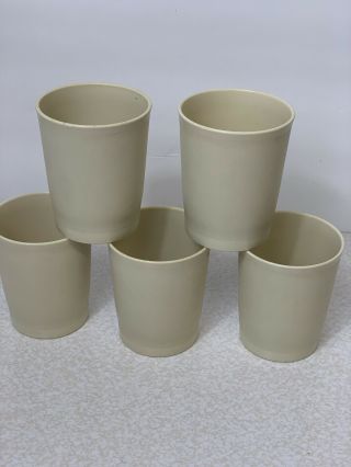 Vintage Tupperware Almond 6 oz Juice Cups Small Tumblers 1251 Set of 6 2