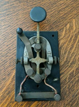 Vintage J - 38 Bug Lionel Morse Code Telegraph Key Military Keyer Bakelite Sender