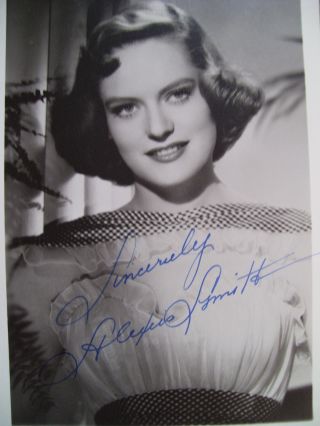 Vintage: " Errol Flynn Co - Star.  " Actress: Alexis Smith Signed Photo