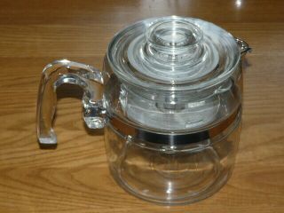 Vintage Pyrex Flameware 4 - 6 Cup Coffee Pot Percolator Model 7756 -