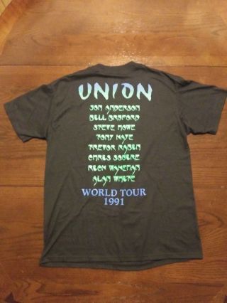 Yes band vintage concert tour t - shirt 1991 Jon Anderson Steve Howe Chris Squire 2