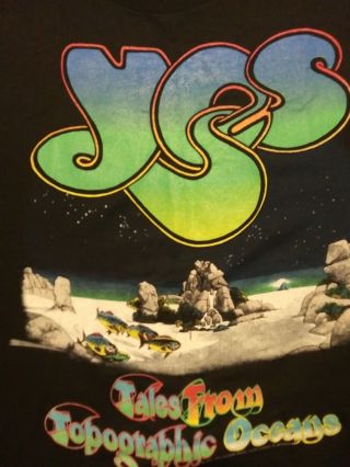 Yes band vintage concert tour t - shirt 1991 Jon Anderson Steve Howe Chris Squire 3