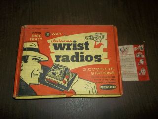 Vintage Remco Dick Tracy 2 Way Wrist Radio With Box Tv Movie Toy