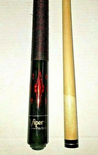 Vintage Viper Pro Series Two - Piece Black With Red Highlights Pool Cue Stick