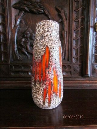 Vintage Scheurich Keramik Vase West Germany 275 - 20 Fat Lava