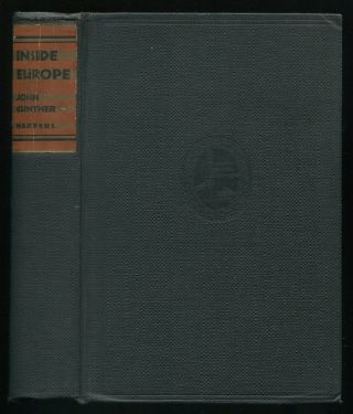 Political History Book Inside Europe By John Gunther 1938 Revised Edition Wwii