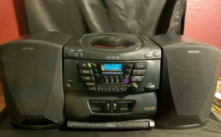 Sony Boombox Radio Cassette Cd Player Mega Bass Cfd - Zw160 1997 Vintage